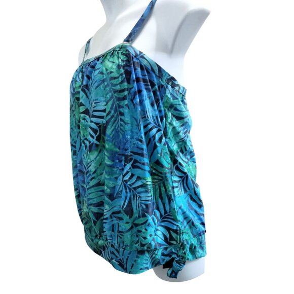 Tempt Me Bandeau 2-Piece Blouson Top High Waist Boyshorts Swimsuit Set Size 18W - Picture 6 of 14